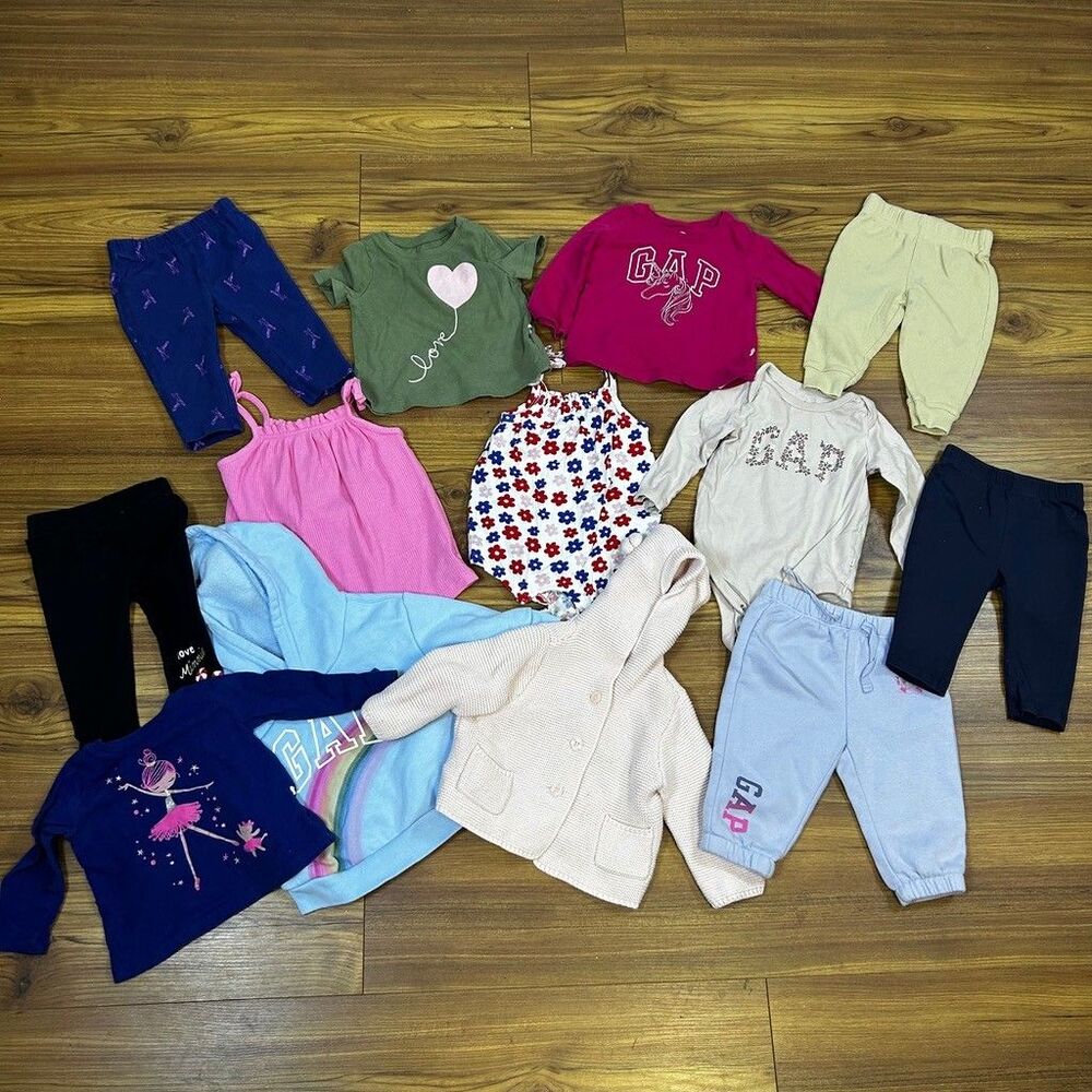 Baby Girls Gap Carters Clothing Lot 13 Pieces Size 6-12 Months Hoodies Pants